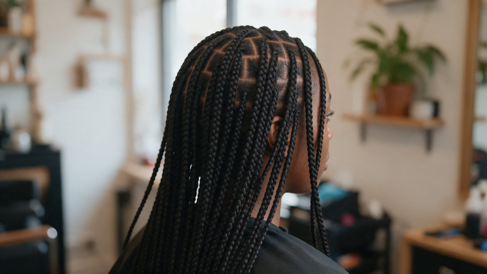 Small knotless braids.