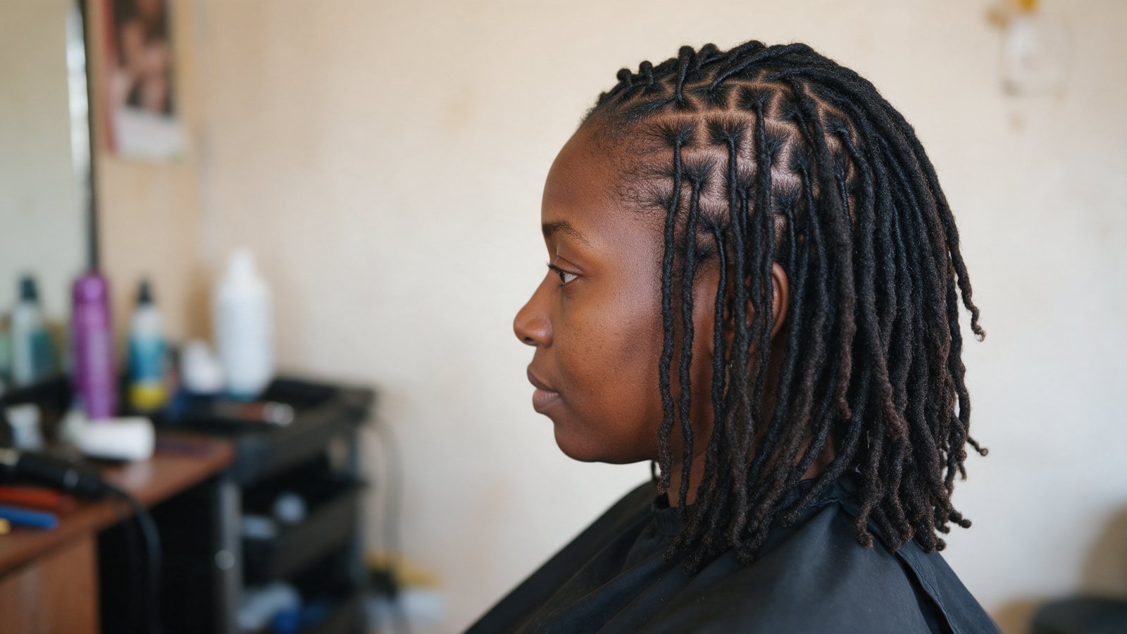Braids finished in the salon.